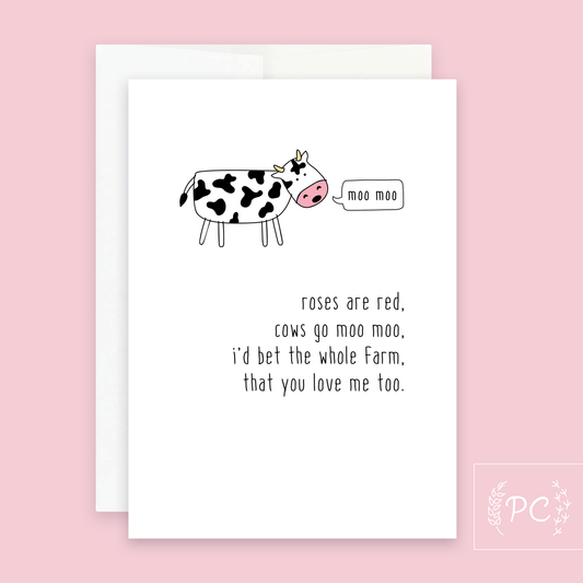 Greeting Cards - Cows Go Moo Moo Greeting Card  | Greeting Card