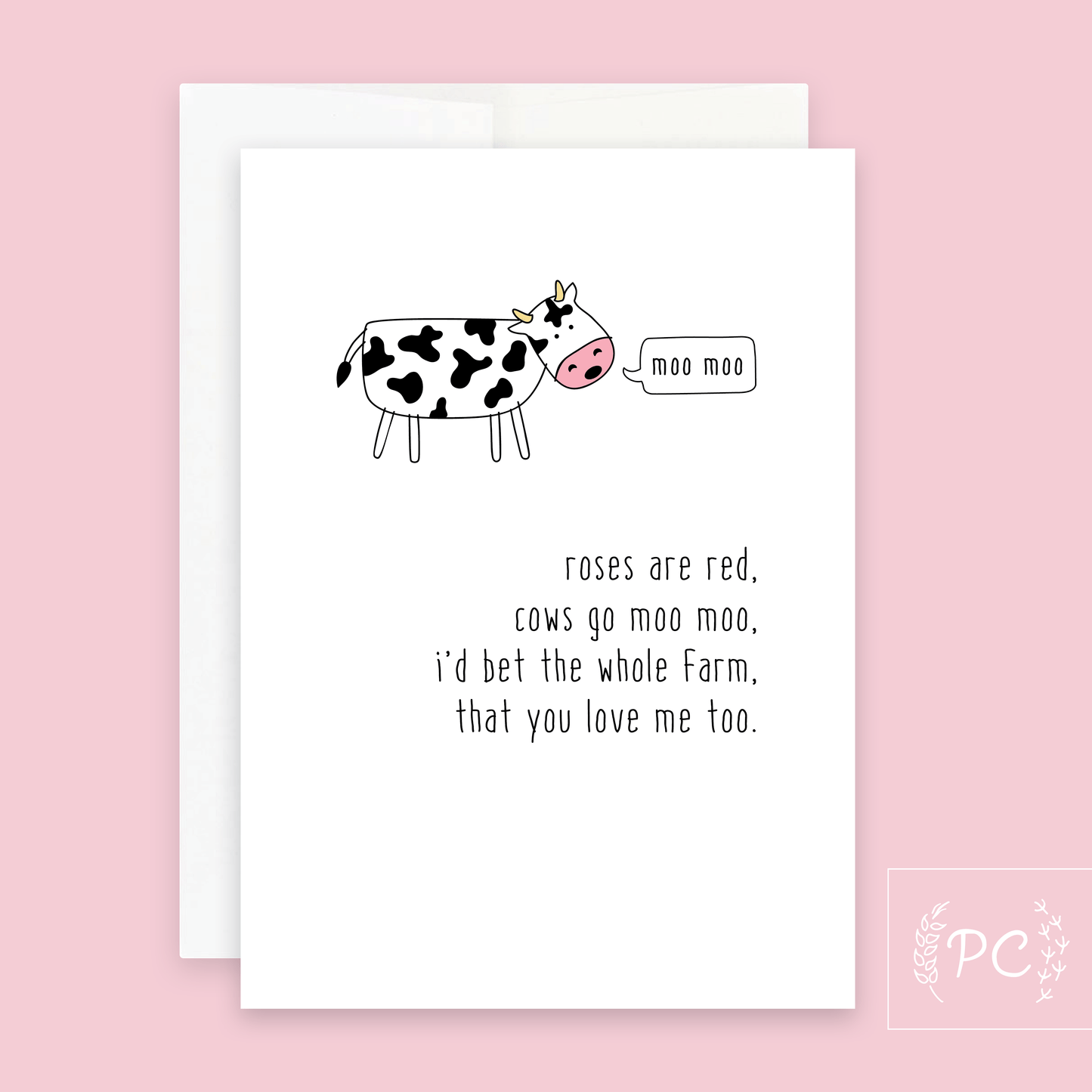Greeting Cards - Cows Go Moo Moo Greeting Card  | Greeting Card