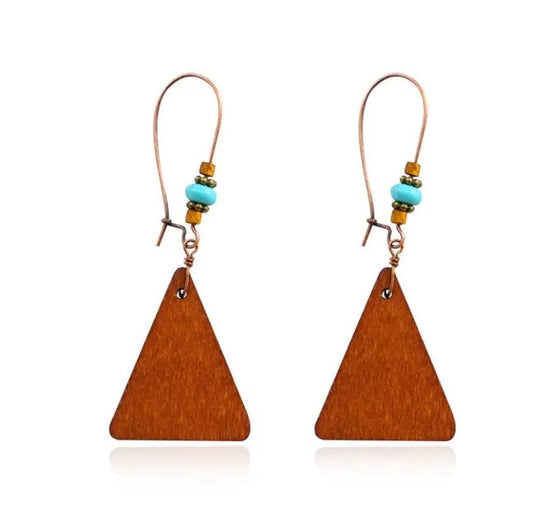 Earrings - Earring - Wood Triangle